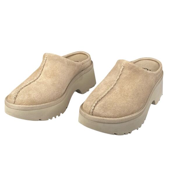 UGG Women’s New Heights Tan Suede Platform Clog Size US 9 - Picture 6 of 11
